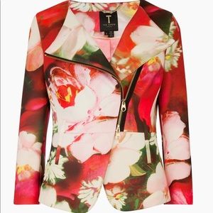 NWT Ted Baker Floral Biker Jacket
